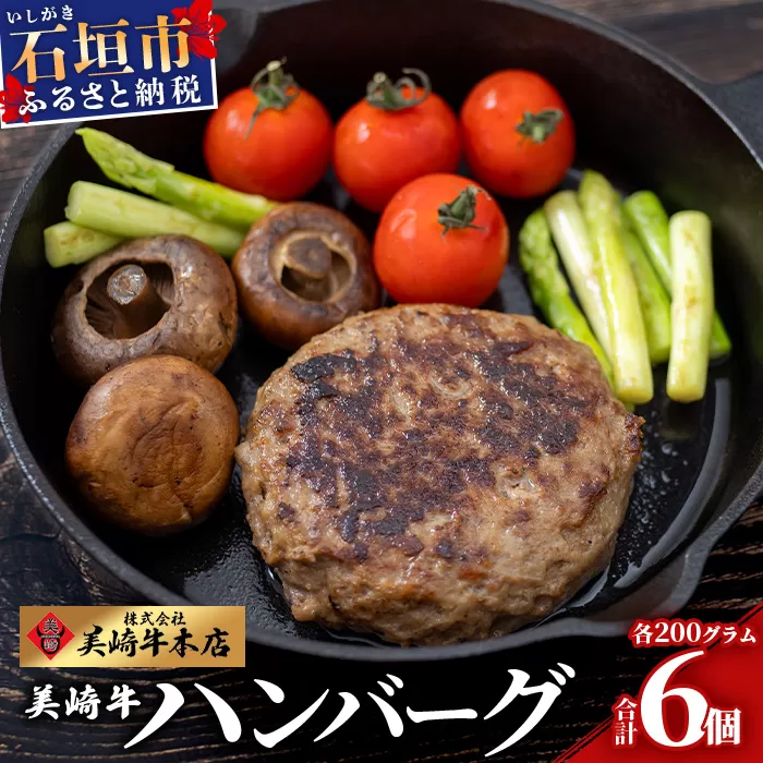 美崎牛ハンバーグ200g×6個【 お肉 美崎牛 ハンバーグ 牛肉 肉 】（tokyoFMで紹介された美崎牛です！♪）O-5