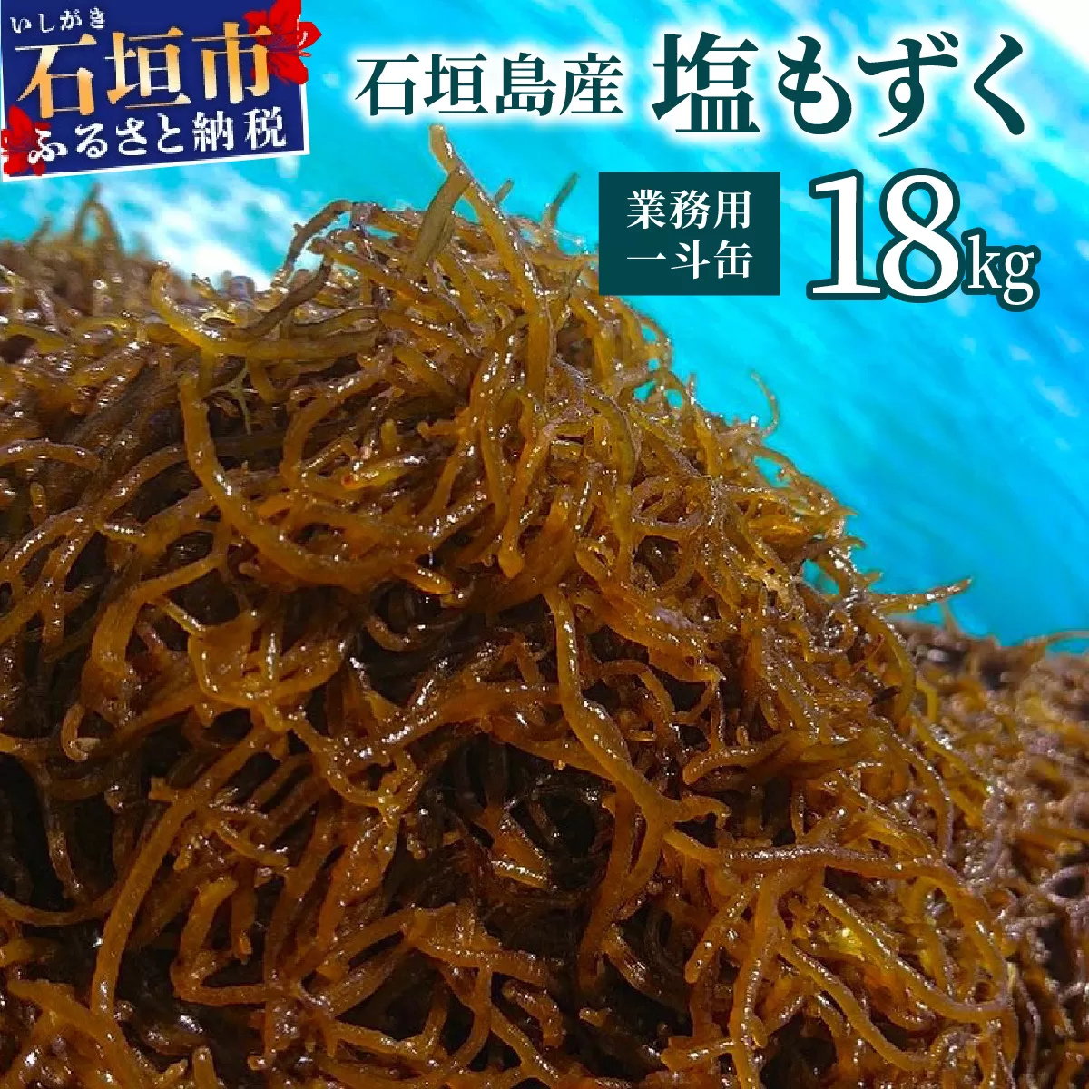 石垣島産・塩もずく（業務用一斗缶・18kg） KS-12