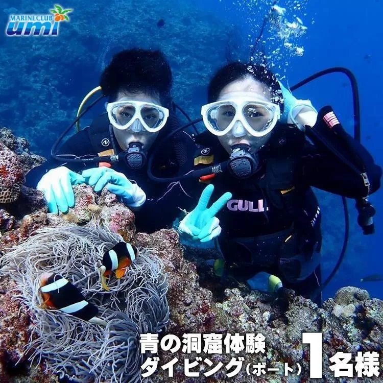 青の洞窟 体験ダイビング（ボート）1名様 ふるさと納税限定！｜青の洞窟 ダイビング チケット 券 金券 恩納村 沖縄 人気 おすすめ 送料無料