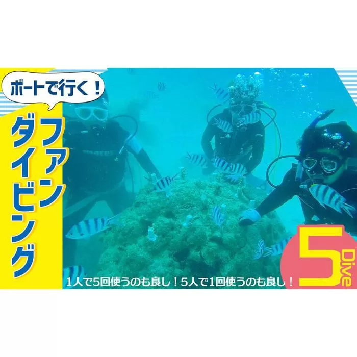 ボートで行く！ファンダイビング（5Dive）
