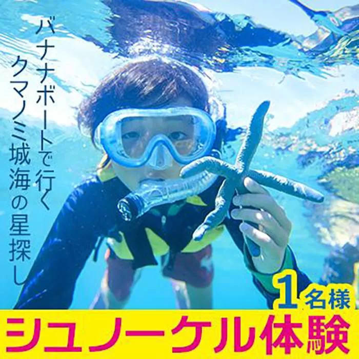 シュノーケル 体験 1名様【バナナボートで行くクマノミ城海の星探し】