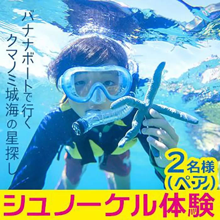 シュノーケル体験 ペア【バナナボートで行くクマノミ城海の星探し】