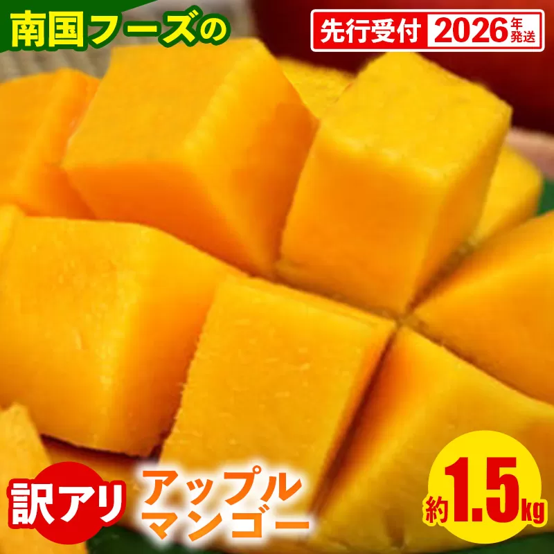 【先行受付】【2026年発送】南国フーズのアップルマンゴー 訳アリ約1.5kg - 先行予約 沖縄県産 産地直送 南国フルーツ 旬の味覚 ご家庭用 ご自宅用 沖縄マンゴー 沖縄県 八重瀬町