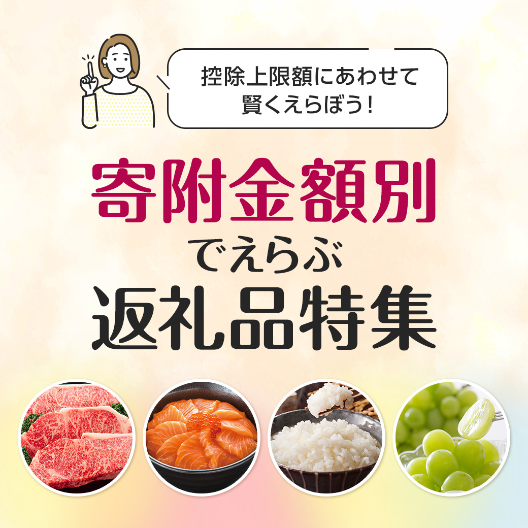 控除上限額にあわせて​賢くえらぼう！​寄附金額別 返礼品特集​